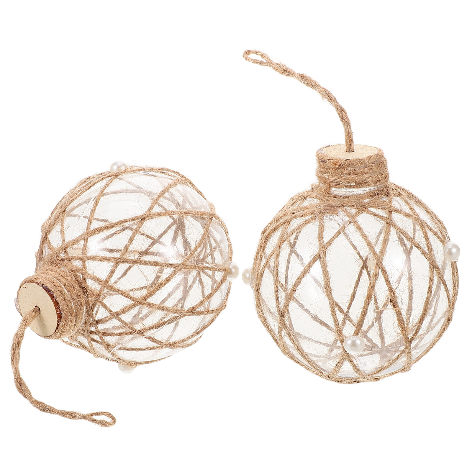 Twine Jute Natural - 2Pcs Clear Fillable Christmas Ornament Balls