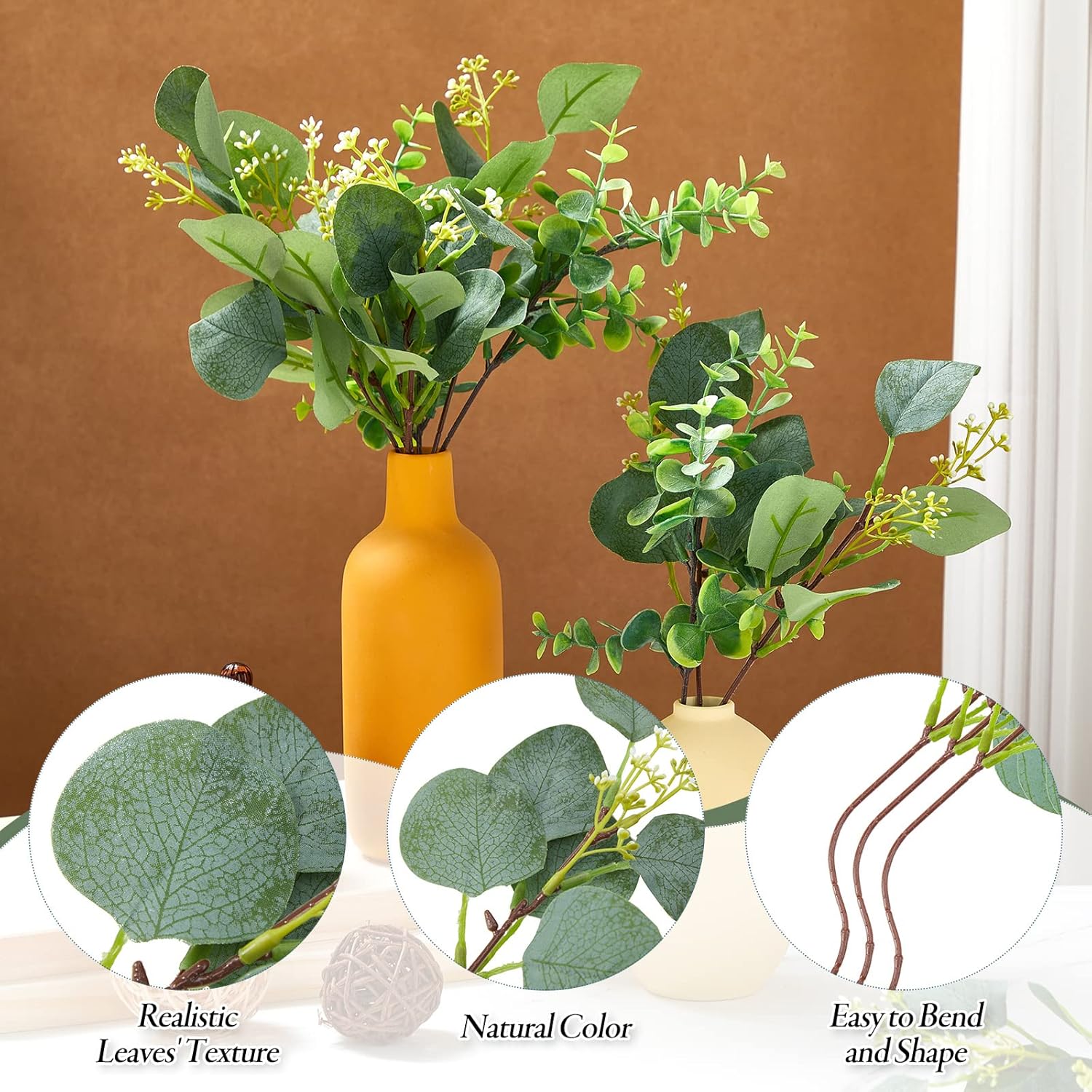 50PCS Faux Eucalyptus Stems Ar - Floral Foam Oasis 评论和价格