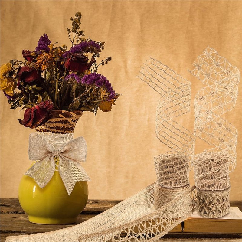 WORTHOWN-5 Rolls 13Ft Burlap R - Twine Jute Natural 评论和价格