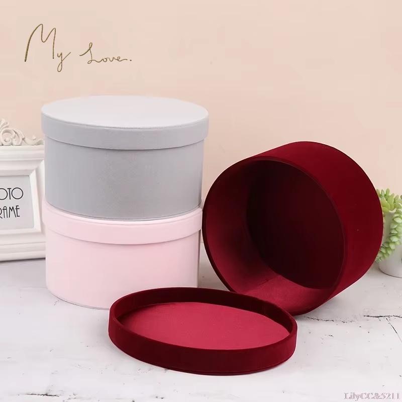 Velvet Round Flowers Box, Flow - Florist Flower Supply 评论和价格