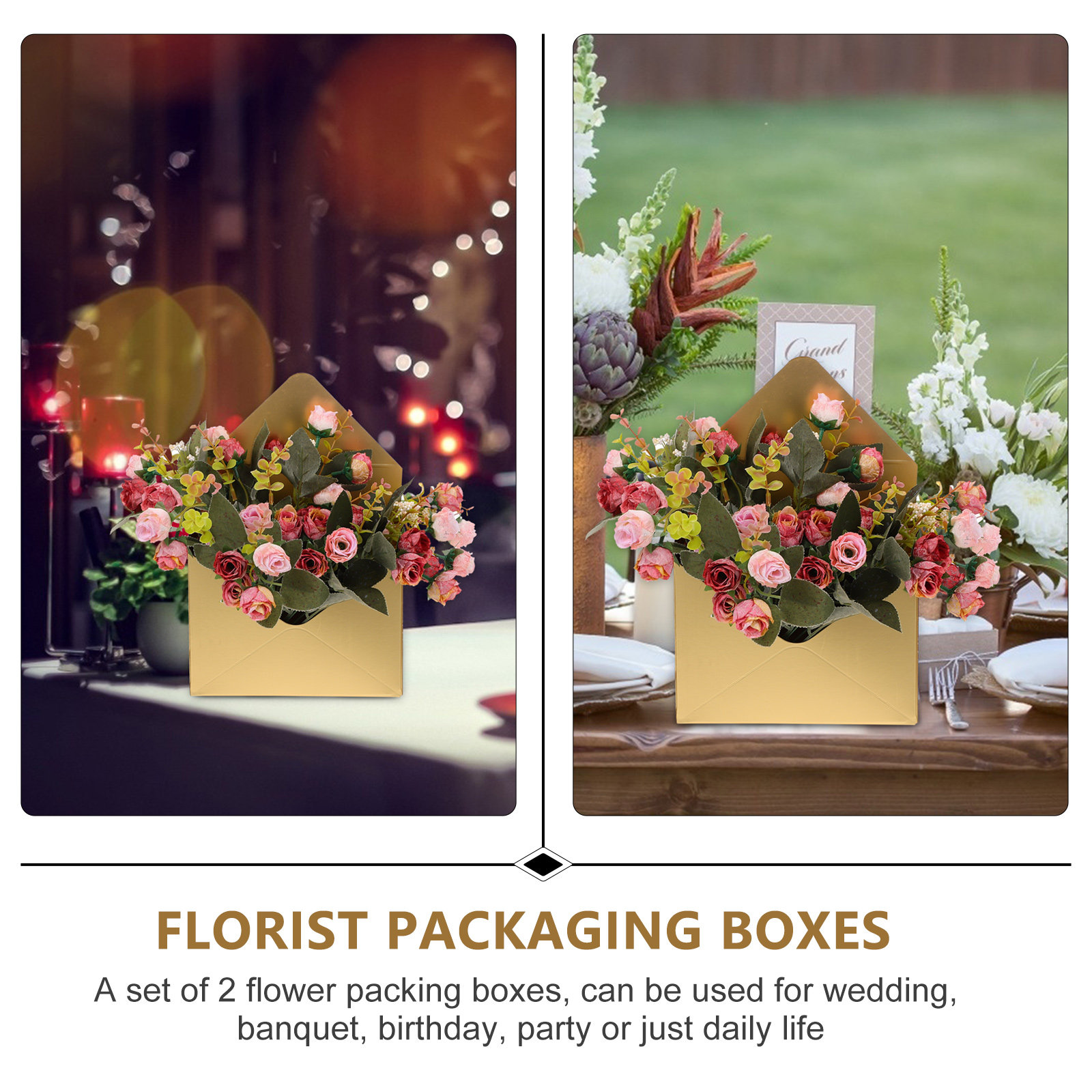 2Pcs Flower Packaging Boxes El - Florist Flower Supply 评论和价格