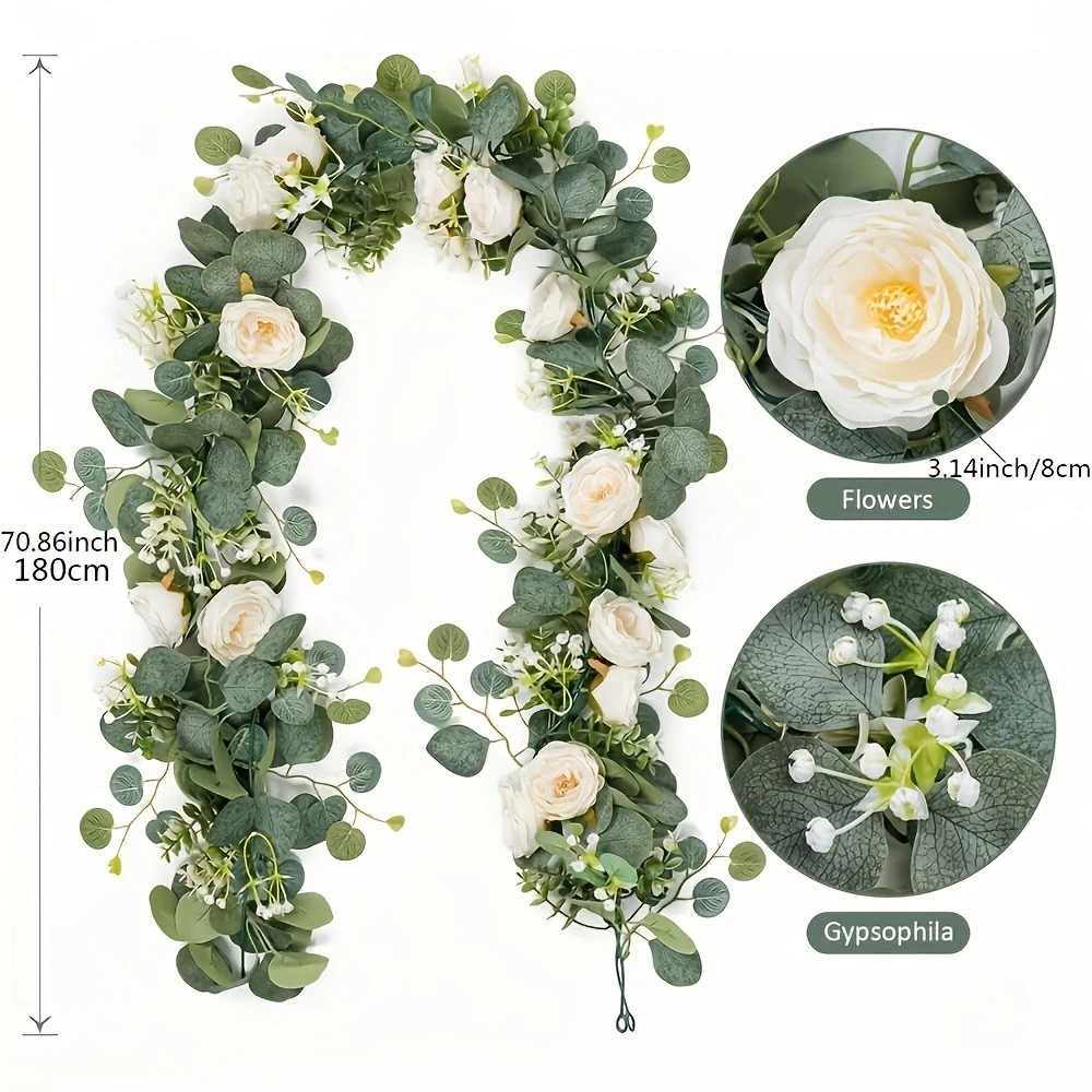 70inch Eucalyptus and Rose Gar - Eucalyptus Preserved 评论和价格