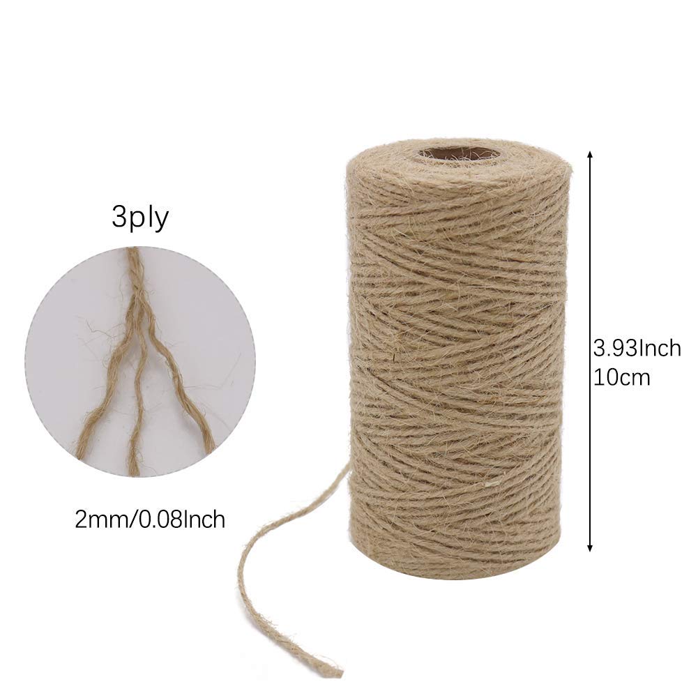2Pcs X 333 Feet 2Mm 3Ply Jute  - Twine Jute Natural 评论和价格