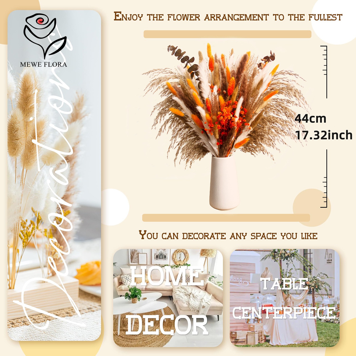 Dried Natural Flowers Pampas B - Eucalyptus Preserved 评论和价格